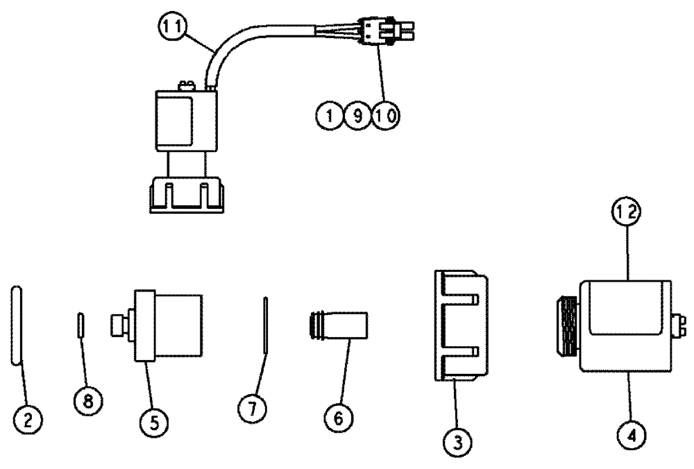 Схема запчастей Case IH 3185 - (12-020) - SOLENOID, AIM, ARAG 150P (06) - ELECTRICAL