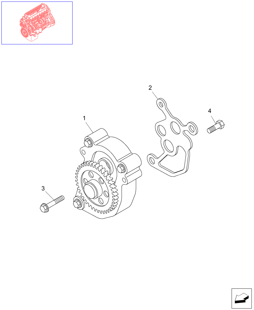 Схема запчастей Case IH STEIGER 385 - (02-58) - AUXILIARY PUMP, ENGINE OIL & RELATED PARTS, STEIGER 385 / 435 & 485 (02) - ENGINE