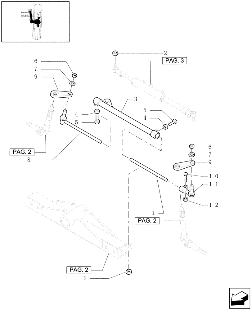 Схема запчастей Case IH MXU115 - (1.41.0/02[01]) - (VAR.417) 2WD HEAVY DUTY FRONT AXLE - TIE ROD (04) - FRONT AXLE & STEERING