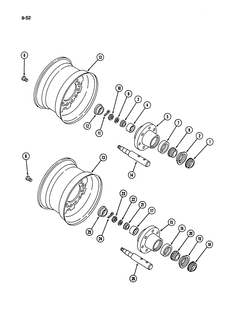 Схема запчастей Case IH 496 - (9-52) - DUAL WHEEL ATTACHMENT (09) - CHASSIS/ATTACHMENTS