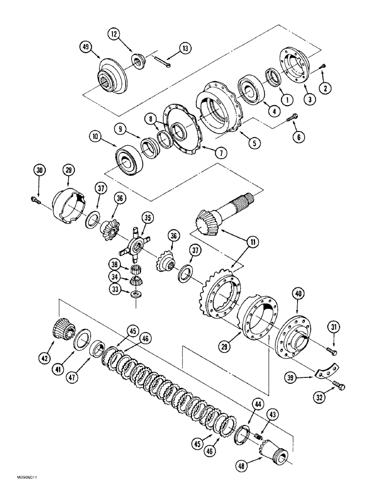 Схема запчастей Case IH 9370 - (6-160) - AXLE ASSEMBLY, DIFFERENTIAL AND CARRIER WITH LIMITED SLIP (06) - POWER TRAIN