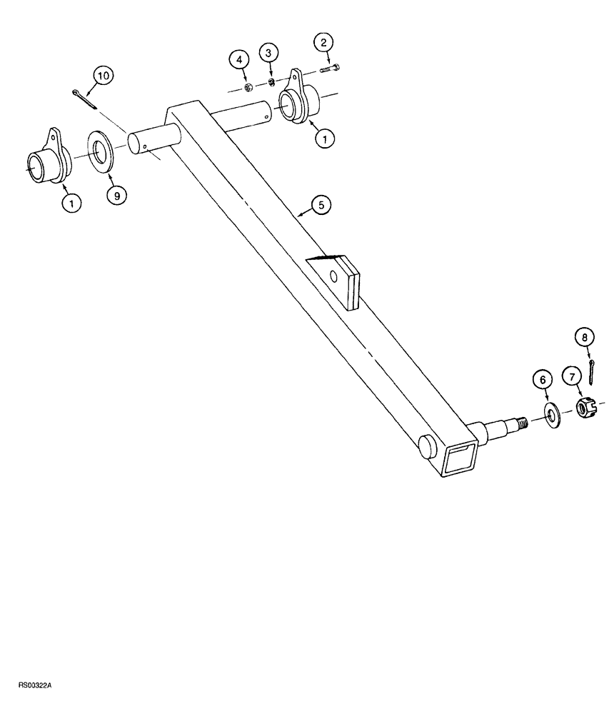 Схема запчастей Case IH 5700 - (9-072) - WING FRAME AXLE, NON LEVEL LIFT MODELS, SINGLE FOLD, 25 FOOT THROUGH 31 FOOT WIDE (18) - MISCELLANEOUS