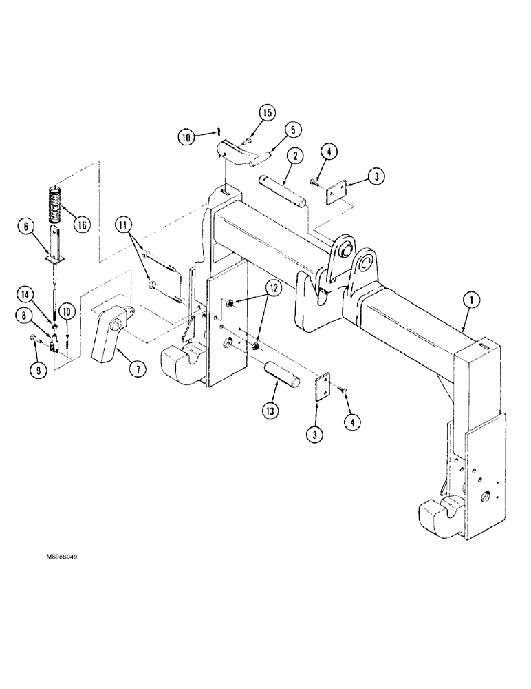 Схема запчастей Case IH 9310 - (9-010) - QUICK HITCH COUPLER (09) - CHASSIS/ATTACHMENTS