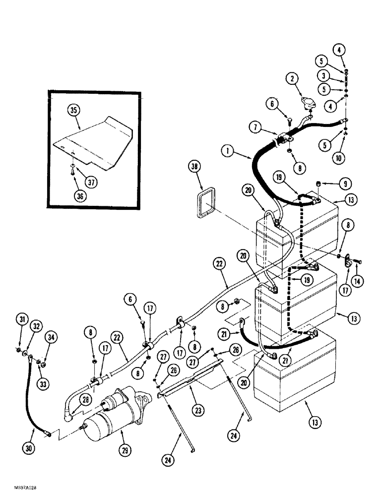 Схема запчастей Case IH 9370 QUADTRAC - (4-026) - BATTERIES AND CABLES (04) - ELECTRICAL SYSTEMS