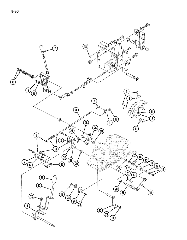 Схема запчастей Case IH 265 - (8-30) - HITCH SYSTEM, POSITION AND LOAD CONTROL LINKAGE (08) - HYDRAULICS