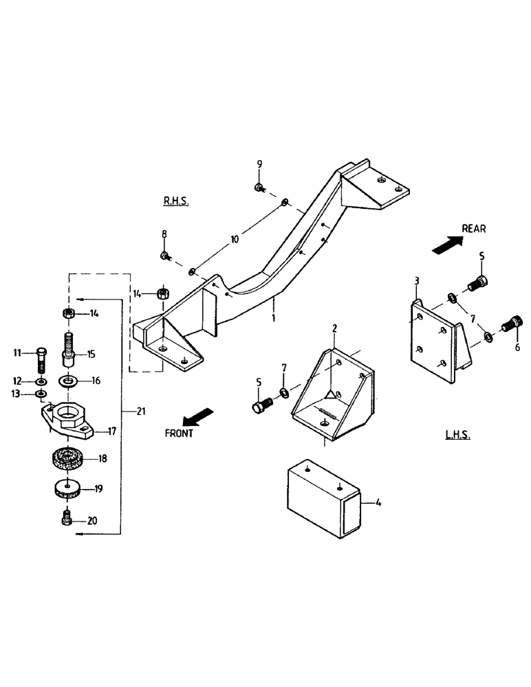 Схема запчастей Case IH 7000 - (C04-00) - ENGINE MOUNTS, M11-250/M11-330, FLORIDA OPTION Engine & Engine Attachments