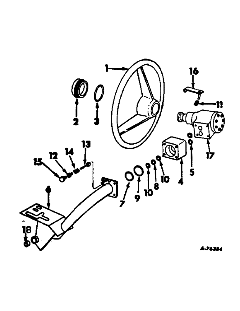 Схема запчастей Case IH 815 - (J-05) - STEERING MECHANISM, STEERING WHEEL Steering Mechanism