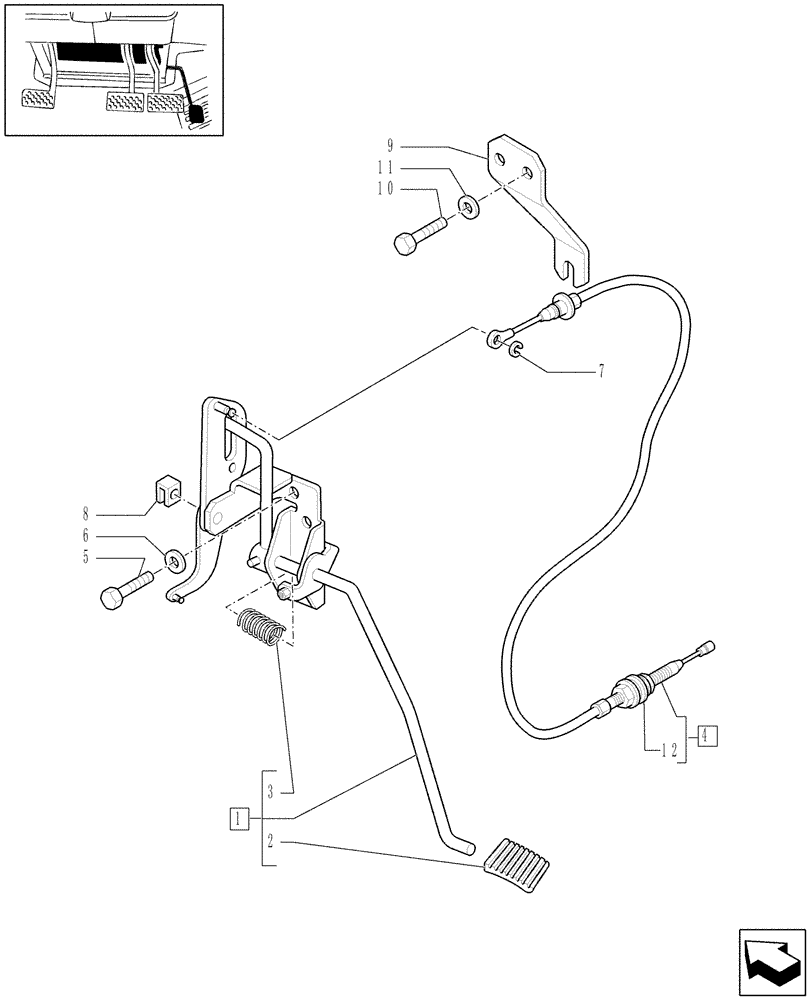 Схема запчастей Case IH MXU115 - (1.95.3[01]) - ACCELERATOR PEDAL - C5532 (10) - OPERATORS PLATFORM/CAB