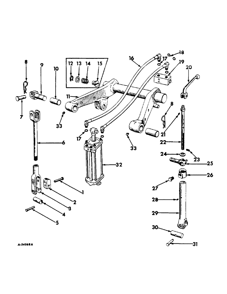 Схема запчастей Case IH 460 - (206) - DRAWBARS & HITCHES, ROCKSHAFT, LIFT & LEVELING LINK, HYDRAULIC CYLINDER & CONNECTIONS Drawbar & Hitches