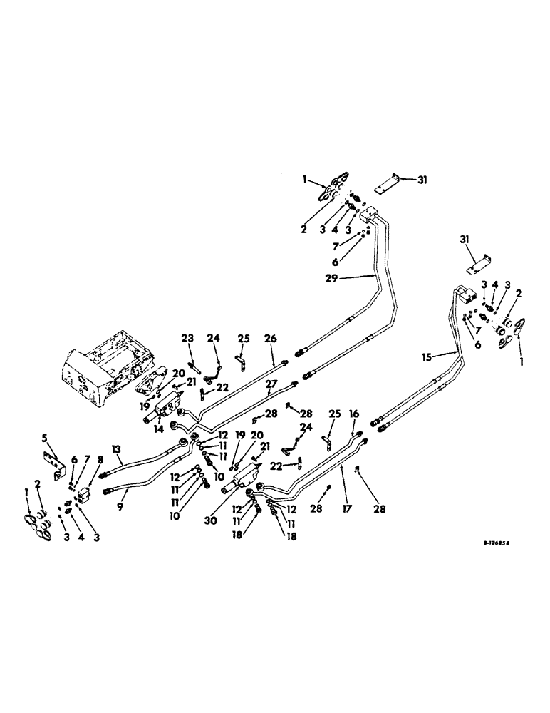 Схема запчастей Case IH 504 - (235) - HYDRAULIC SYSTEM, AUXILIARY VALVES AND MANIFOLD TUBES, FARMALL LP GAS TRACTORS (07) - HYDRAULIC SYSTEM