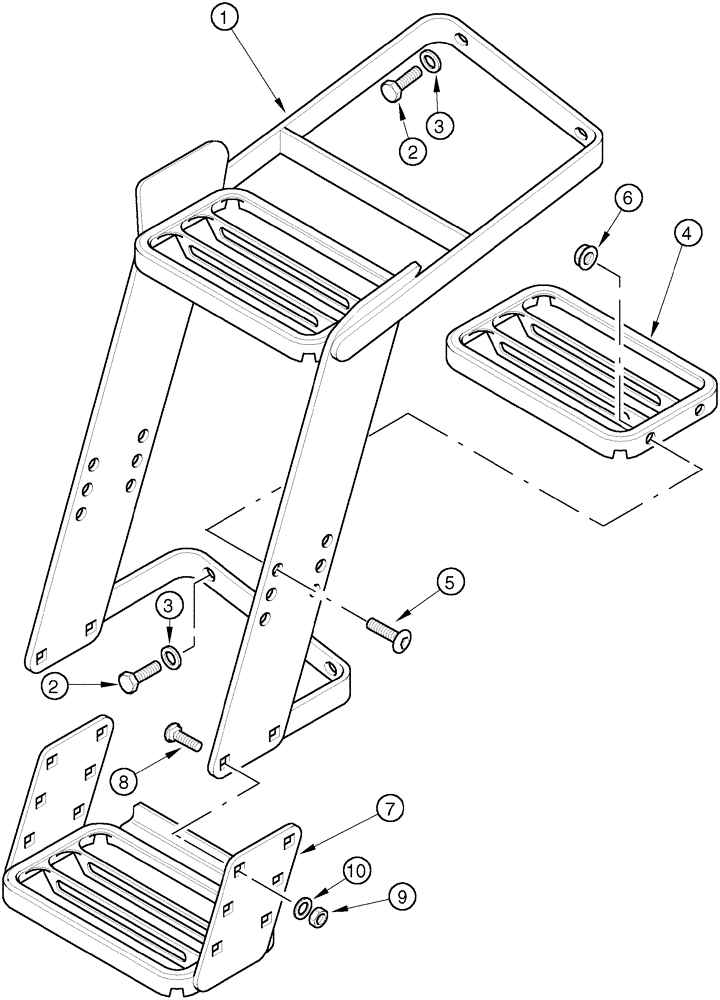 Схема запчастей Case IH MX110 - (09-40) - STEPS (09) - CHASSIS/ATTACHMENTS