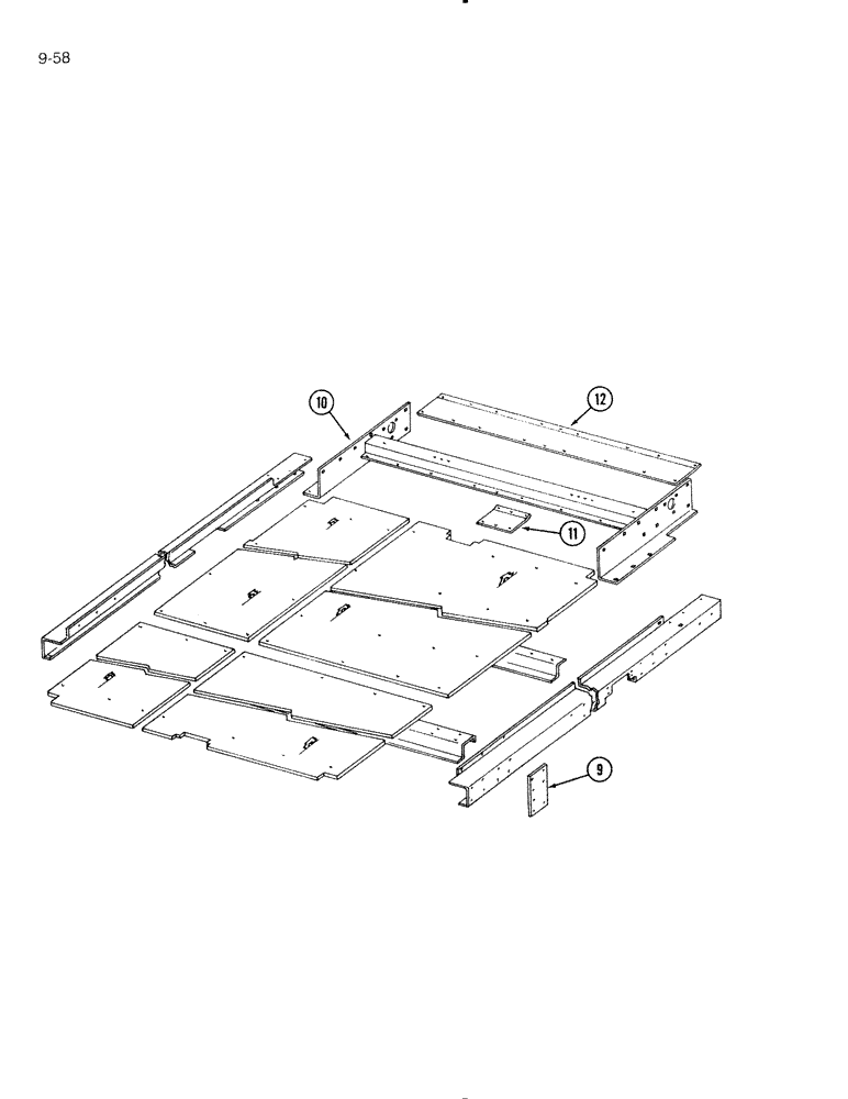 Схема запчастей Case IH 575 - (9-58) - BOTTOM BOX (09) - CHASSIS/ATTACHMENTS