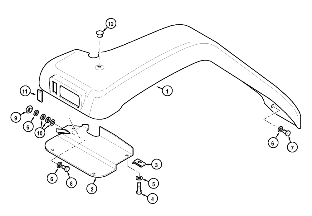 Схема запчастей Case IH MX135 - (09-08) - REAR FENDERS (09) - CHASSIS/ATTACHMENTS