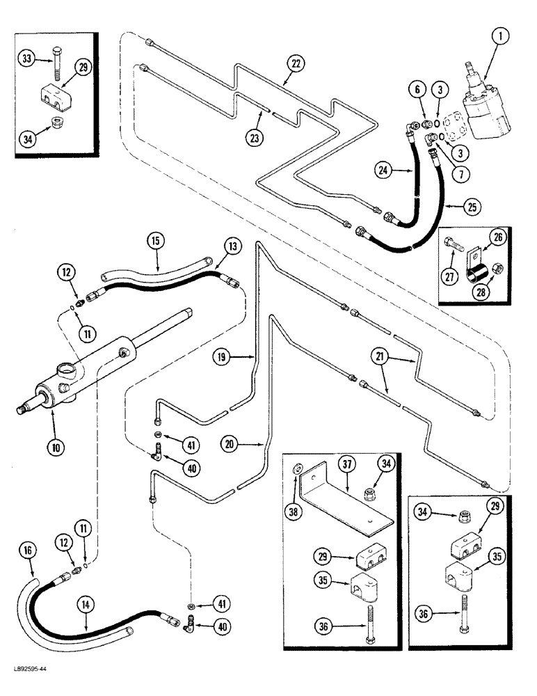 Схема запчастей Case IH 1822 - (5-04) - STEERING SYSTEM STEERING PUMP TO STEERING CYLINDER (04) - STEERING