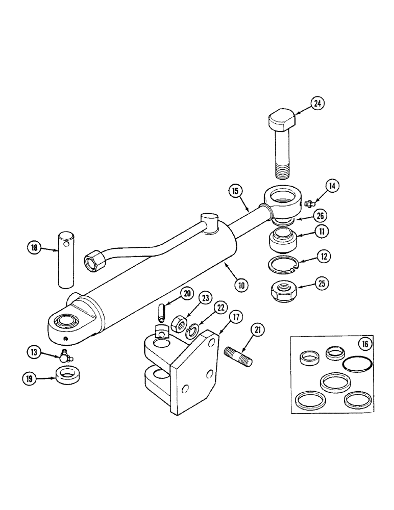 Схема запчастей Case IH 1494 - (5-128) - STEERING CYLINDER, MFD TRACTORS - P.I.N. 11518001 AND AFTER (05) - STEERING