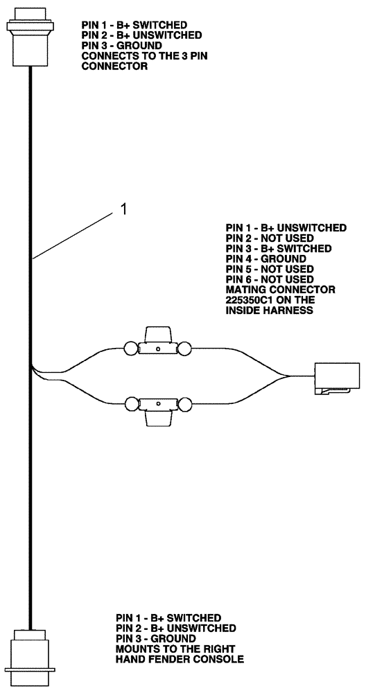 Схема запчастей Case IH 1200 - (A.50.A[35]) - ELECTRICAL - HARNESS AFS JUMPER - 87406269 A - Distribution Systems