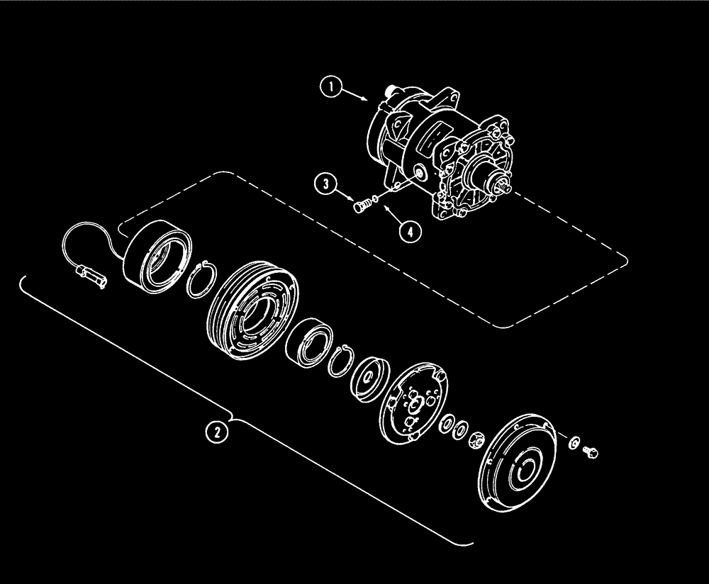 Схема запчастей Case IH 9230 - (9-117A) - COMPRESSOR ASSEMBLY, AIR CONDITIONER, P.I.N. JEE0031850 AND AFTER (09) - CHASSIS/ATTACHMENTS