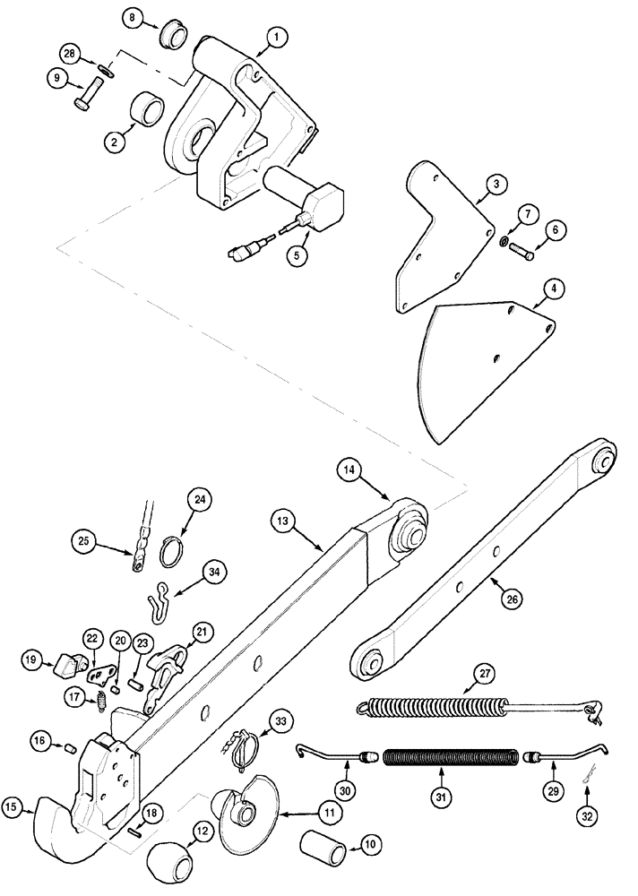 Схема запчастей Case IH MX80C - (09-64) - HITCH LOWER LIFT LINKS, MX100C, CATEGORY III (09) - CHASSIS