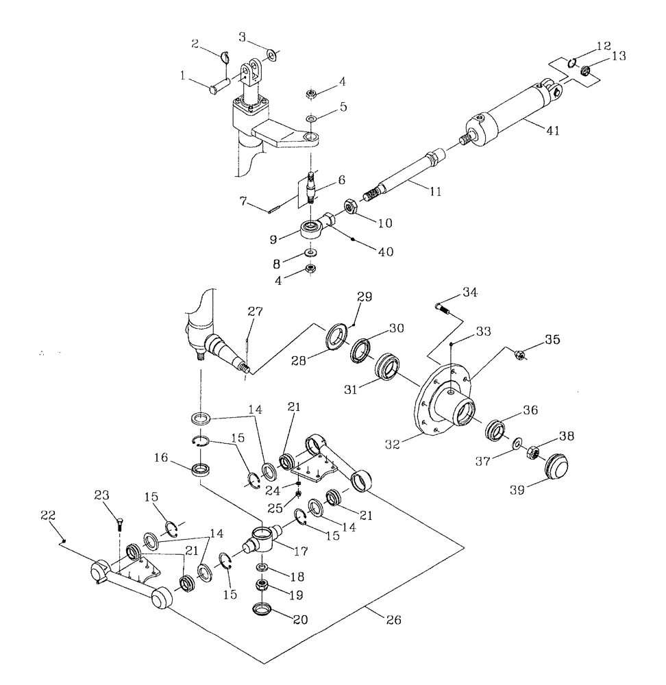 Схема запчастей Case IH 7700 - (A09[01]) - STEERING AND FRONT SUSPENSION Mainframe & Functioning Components