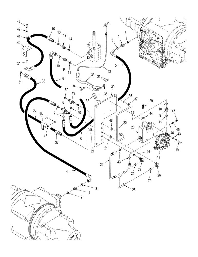 Схема запчастей Case IH STX325 - (07-04[01]) - PARK BRAKE CIRCUIT, WITHOUT DIFFERENTIAL LOCK, WITHOUT ACCUSTEER (07) - BRAKES