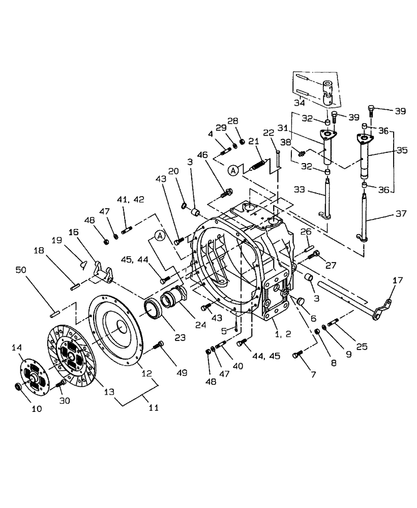 Схема запчастей Case IH D40 - (03.04.01) - CLUTCH, 12X12 (03) - TRANSMISSION