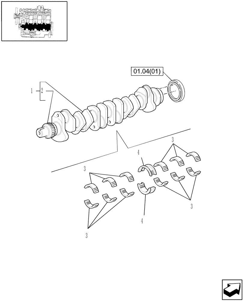 Схема запчастей Case IH WDX1902 - (01.07[1]) - CRANKSHAFT & RELATED PARTS (01) - ENGINE