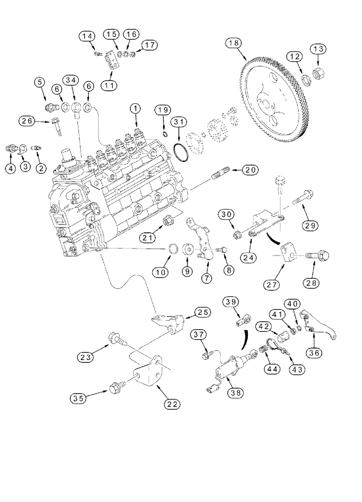 Схема запчастей Case IH MX220 - (03-10) - FUEL INJECTION PUMP AND DRIVE, MX200, MX220, 6TAA-830 EMISSIONS CERTIFIED ENGINE (03) - FUEL SYSTEM