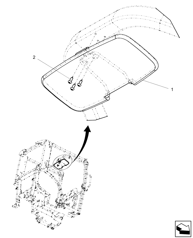 Схема запчастей Case IH DX55 - (10.18) - FRONT SUNVISOR (10) - OPERATORS PLATFORM/CAB