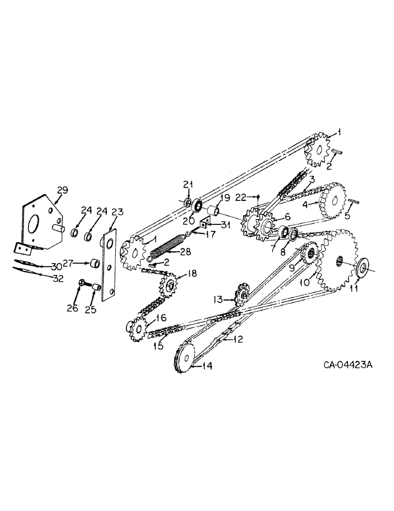 Схема запчастей Case IH 241 - (A-13) - MAIN DRIVE, SERIAL NO. 7811 AND ABOVE (14) - MAIN GEARBOX & DRIVE