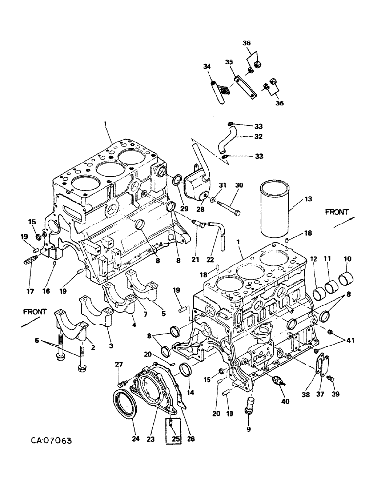 Схема запчастей Case IH 274 - (12-06) - POWER, DIESEL ENGINE, NISSAN, CYLINDER BLOCK AND CONNECTIONS Power