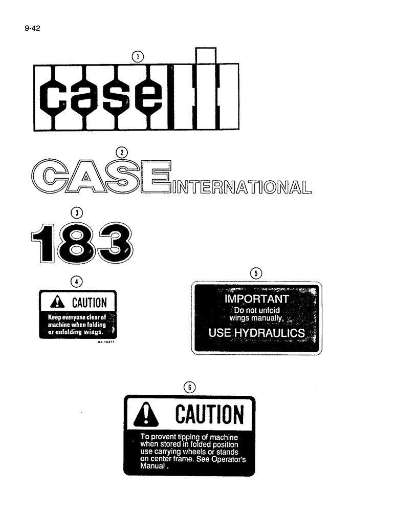 Схема запчастей Case IH 183 - (9-42) - PRODUCT GRAPHICS, CASE IH 