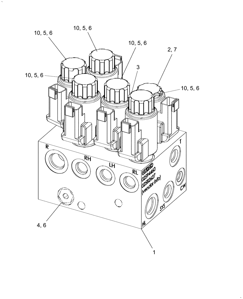 Схема запчастей Case IH WD1903 - (09.10[2]) - DRAPER CONTROL VALVE (09) - HEADER LIFT LINKAGE