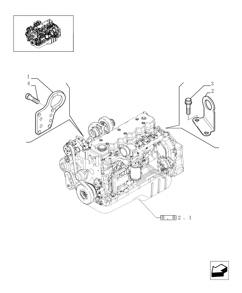 Схема запчастей Case IH F4HE9684D J100 - (0.45.0[01]) - HOOKS - ENGINE (504121114) 