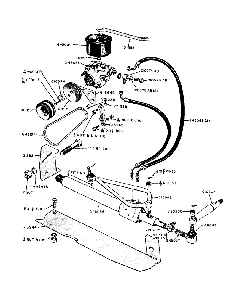 Схема запчастей Case IH 320 - (084) - POWER STEERING ATTACHMENT DIESEL ENGINE (05) - STEERING