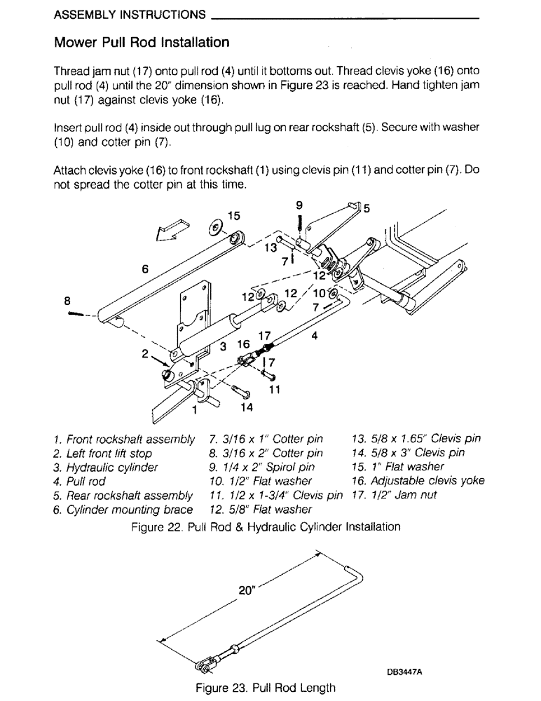 Схема запчастей Case IH M172 - (47) - ASSEMBLY INSTRUCTIONS, MOWER PULL ROD INSTALLATION (05) - SERVICE & MAINTENANCE