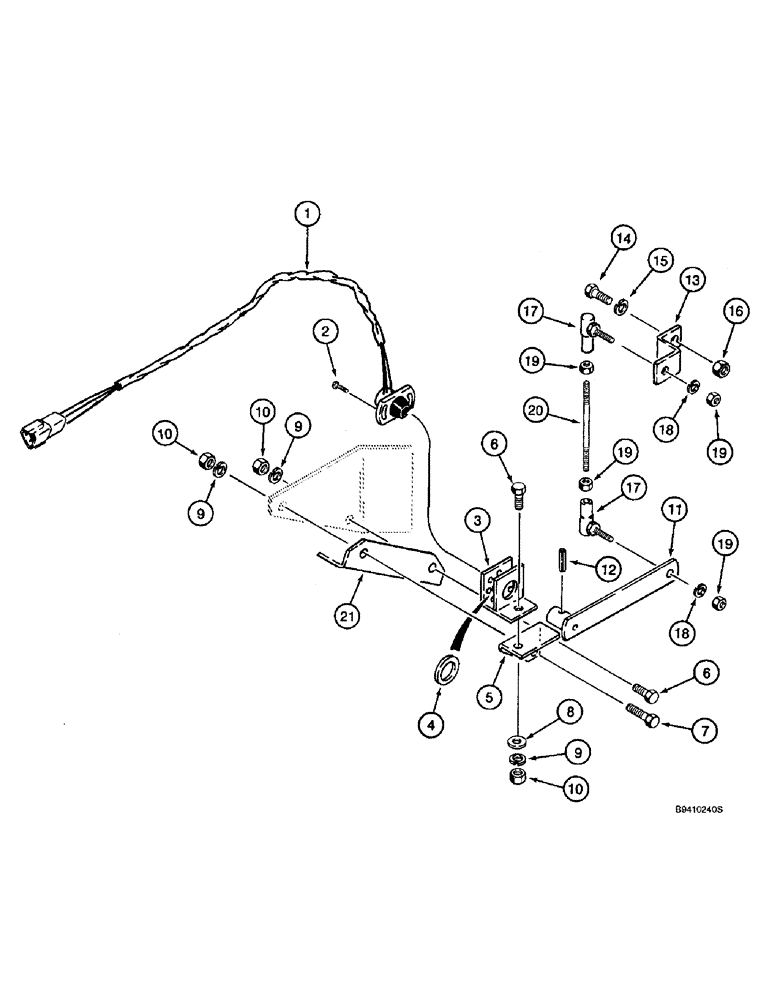 Схема запчастей Case IH 2188 - (4-44) - FIELD TRACKER SENSOR POTENTIOMETER MOUNTING (06) - ELECTRICAL