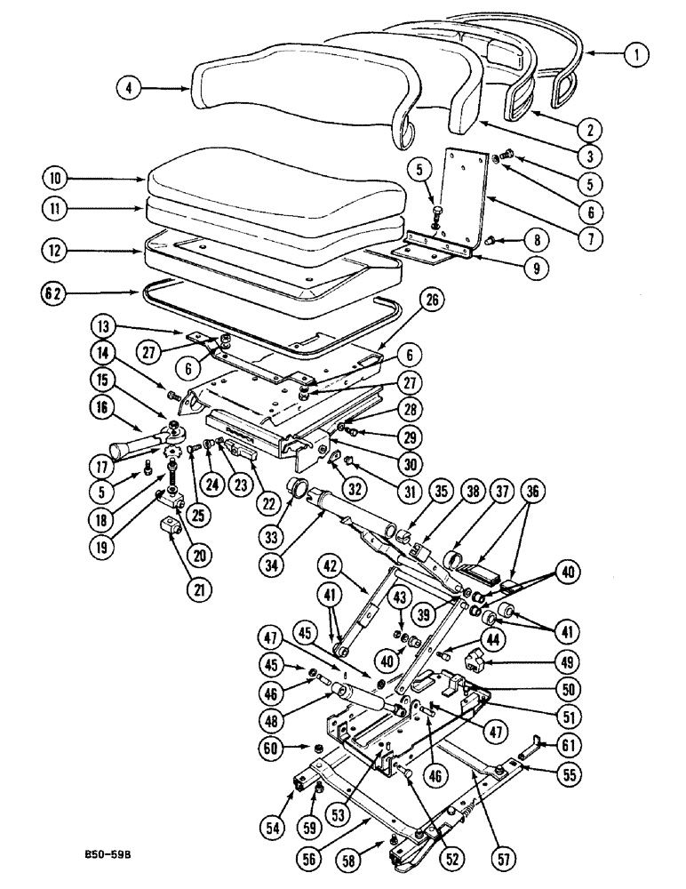 Схема запчастей Case IH 248 - (9-870) - SUSPENSION SEAT, DELUXE - "BOSTROM", 585 (09) - CHASSIS