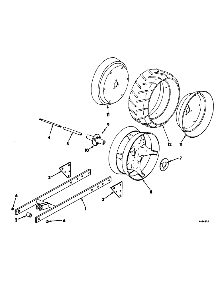 Схема запчастей Case IH 90 - (R-06) - PRESS WHEEL AND FRAME, ONE PER ROW 