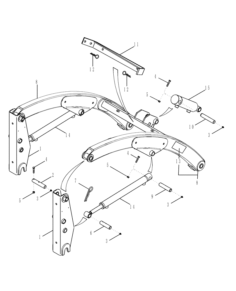 Схема запчастей Case IH LX110 - (001) - LOADER FRAME 