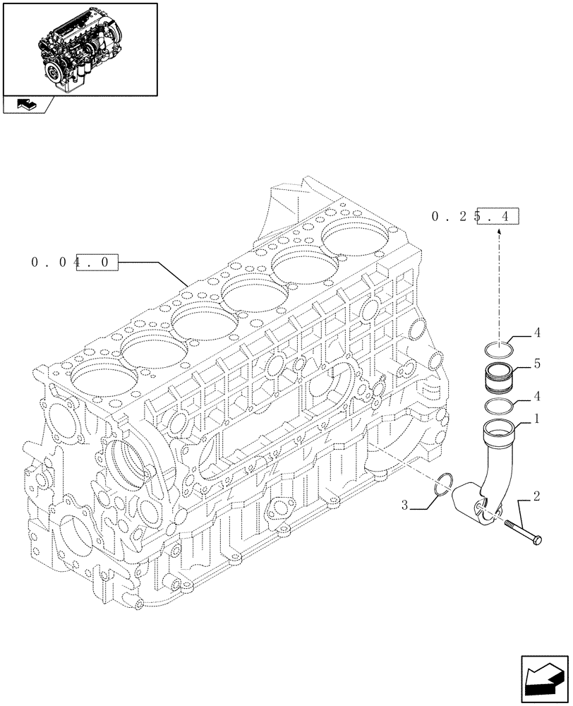 Схема запчастей Case IH F3CE0684C E002 - (0.25.8) - RETURN OIL LINE - TURBOCOMPOUND (504220952) 