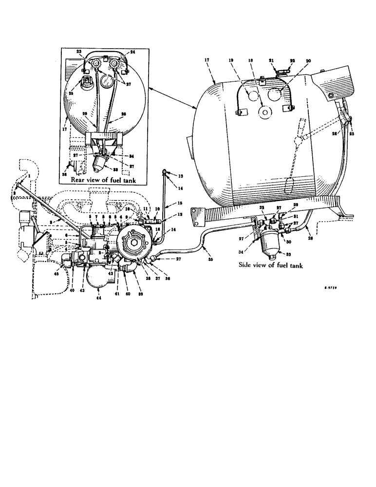 Схема запчастей Case IH 300 - (182) - CHASSIS, FUEL SYSTEM, FOR TRACTORS EQUIPPED WITH LIQUIFIED PETROLEUM GAS BURNING ENGINES (12) - CHASSIS