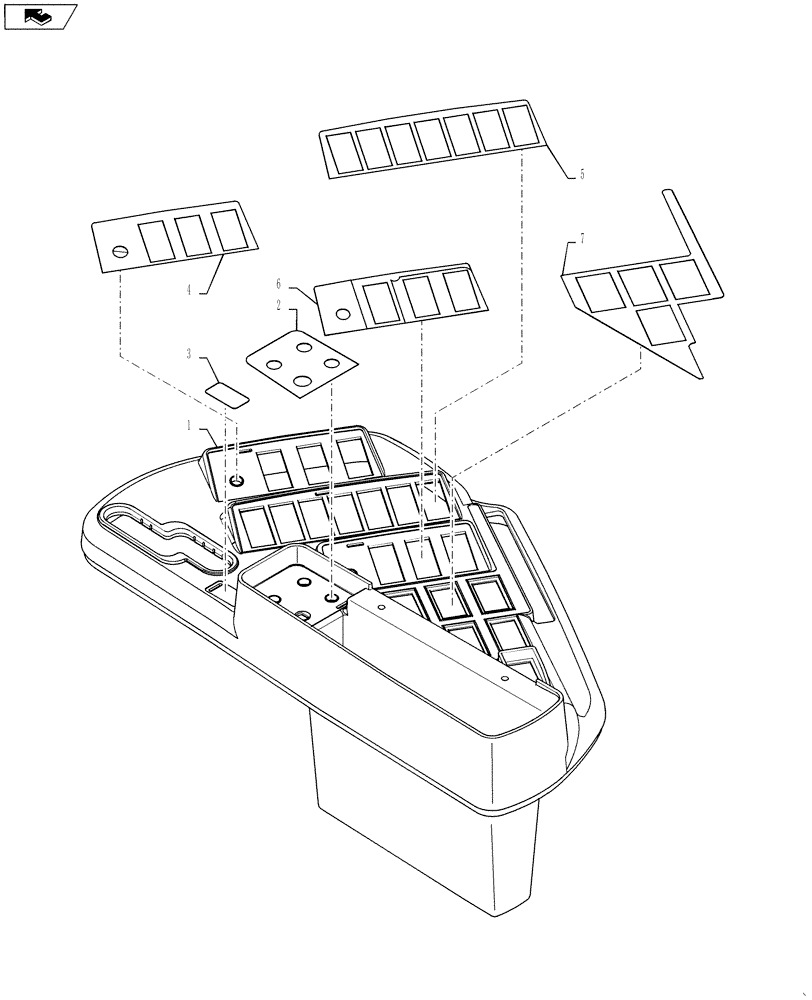 Схема запчастей Case IH 4420 - (01-041) - COVER ASSEMBLY, RH CONSOLE Cab Interior