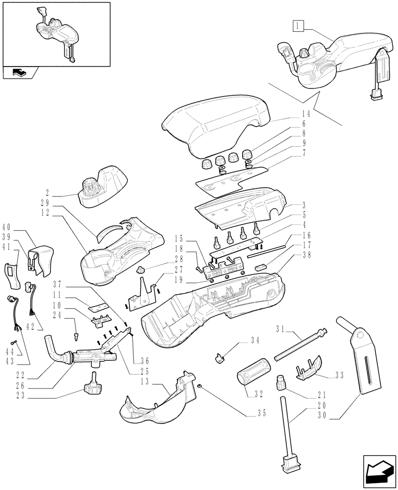 Схема запчастей Case IH PUMA 115 - (1.97.0/ L) - ARMREST - D5817 (VAR.330021) (10) - OPERATORS PLATFORM/CAB