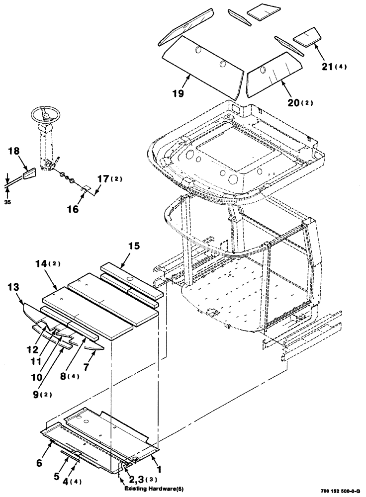 Схема запчастей Case IH 8880 - (07-034) - INSULATION ASSEMBLY (S.N. CFH0155300 AND LATER) (90) - PLATFORM, CAB, BODYWORK AND DECALS