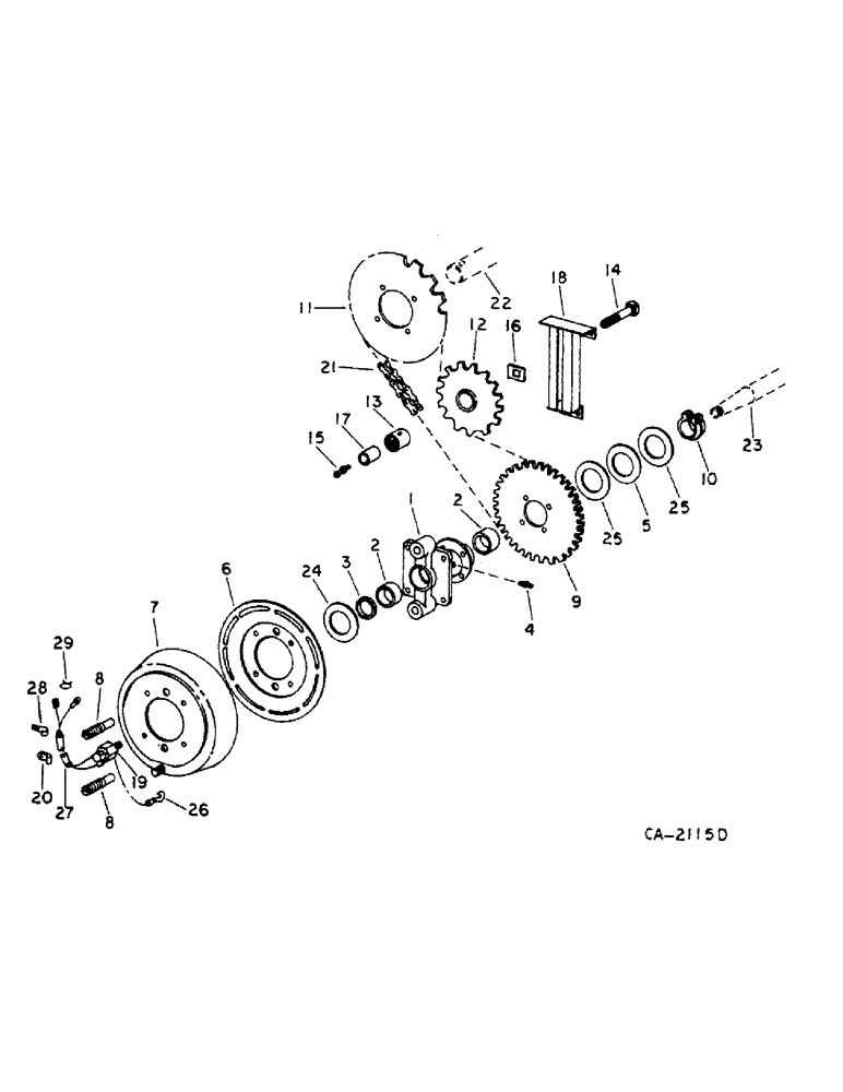 Схема запчастей Case IH 914 - (33-05) - FEEDER AND HEADER, FEEDER DRIVE AND ELECTRIC CLUTCH (13) - FEEDER