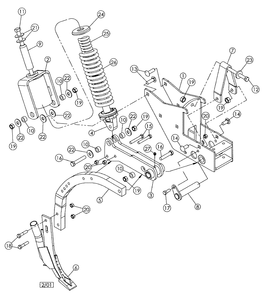 Схема запчастей Case IH 3250 - (75.200.05) - HCS SHANK ASSEMBLY 2006 MODELS AND PRIOR (09) - CHASSIS/ATTACHMENTS