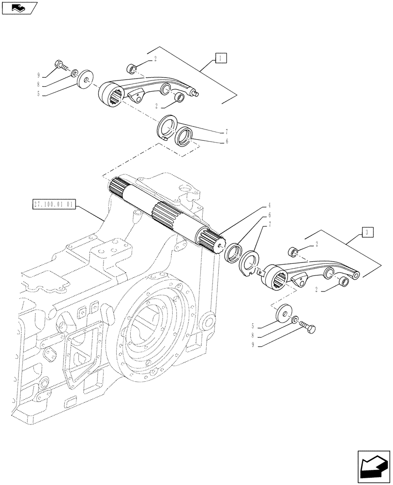 Схема запчастей Case IH PUMA 130 - (35.134.02) - VAR - 333909, 743695 - HYDRAULIC LIFT - ROCKSHAFT & LIFT ARMS - W/ APUH (35) - HYDRAULIC SYSTEMS