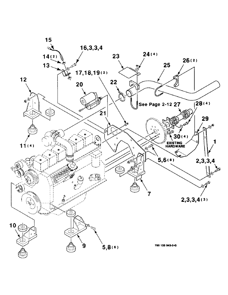 Схема запчастей Case IH 8850 - (02-10) - ENGINE ASSEMBLY, MOUNT AND REAR DRIVE, SERIAL NUMBER CFH0099165 AND LATER (02) - ENGINE