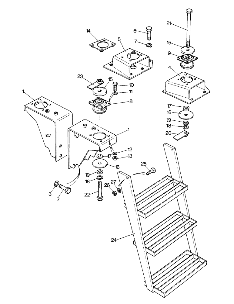 Схема запчастей Case IH 1690 - (N09-1) - MOUNTING BRACKETS AND SUPPORTS, HIGH PLATFORM, CAB MODEL (08) - SHEET METAL