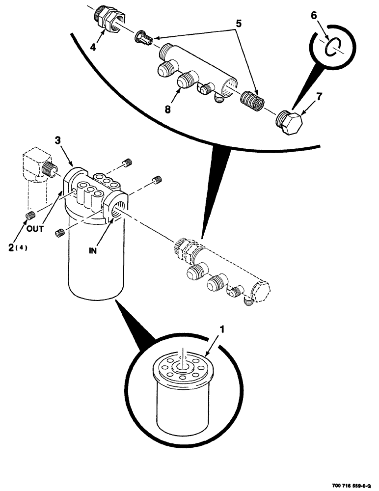 Схема запчастей Case IH 8880 - (08-026) - MANIFOLD AND OIL FILTER ASSEMBLY (35) - HYDRAULIC SYSTEMS